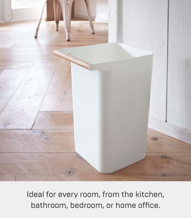 YAMAZAKI Home Como Como Modern Slim Square Trash Can Garbage Waste Basket for Bathroom Kitchen - Abs Plastic - Image 5